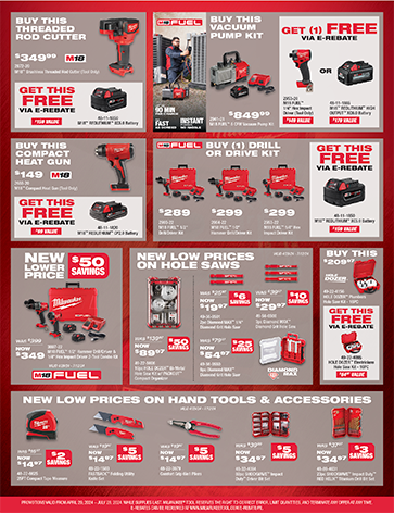 Milwaukee Tool Promos 2024 April to June